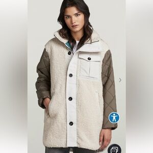 G-Star Raw Women's Teddy Mixed Jacket Quilted Coat. Size Large. NWT